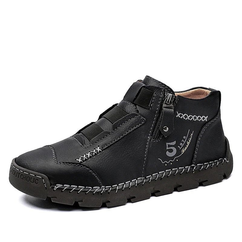 

Men's Boots Handmade Leather Western Boots Classic Fashion Men Motorcycle Boots Outdoor Work Ankle Boots Comfortable Men's Shoes