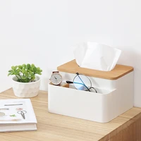 tissue box nordic simple storage box home multi function storage living room coffee table bamboo wood napkin plastic desktop