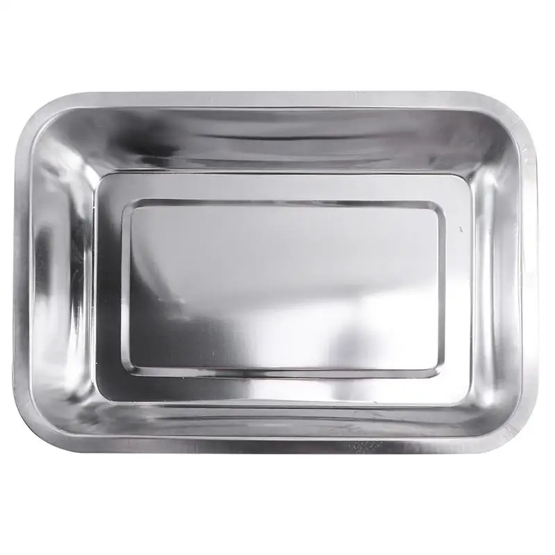 

1Pc Multifunctional Stainless Steel Storage Plate Rectangular Plate (Silver)