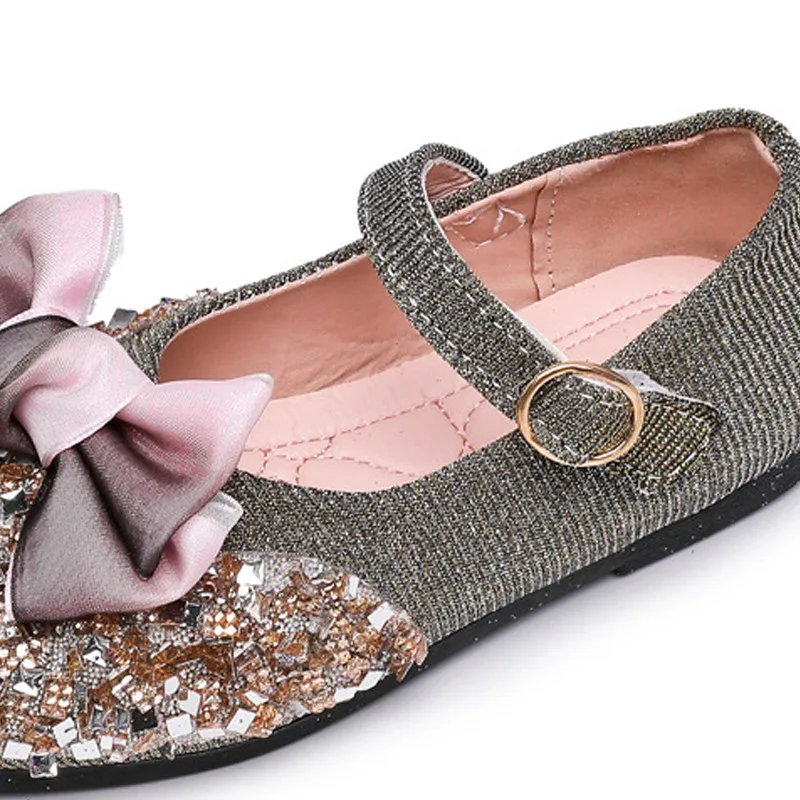 Обувь для девочек весна осень детская обувь принцессы из искусственной кожи с