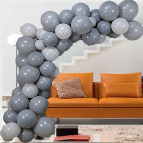 Арка для воздушных шаров из латекса светло-серого темно-серого цвета 62 шт./компл.