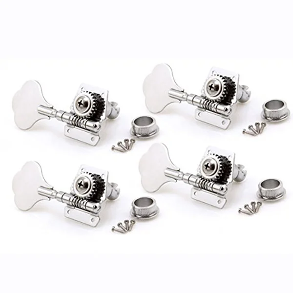 

4R Bass Guitar Machine Heads Tuners Elephant Ear Button (Silver)