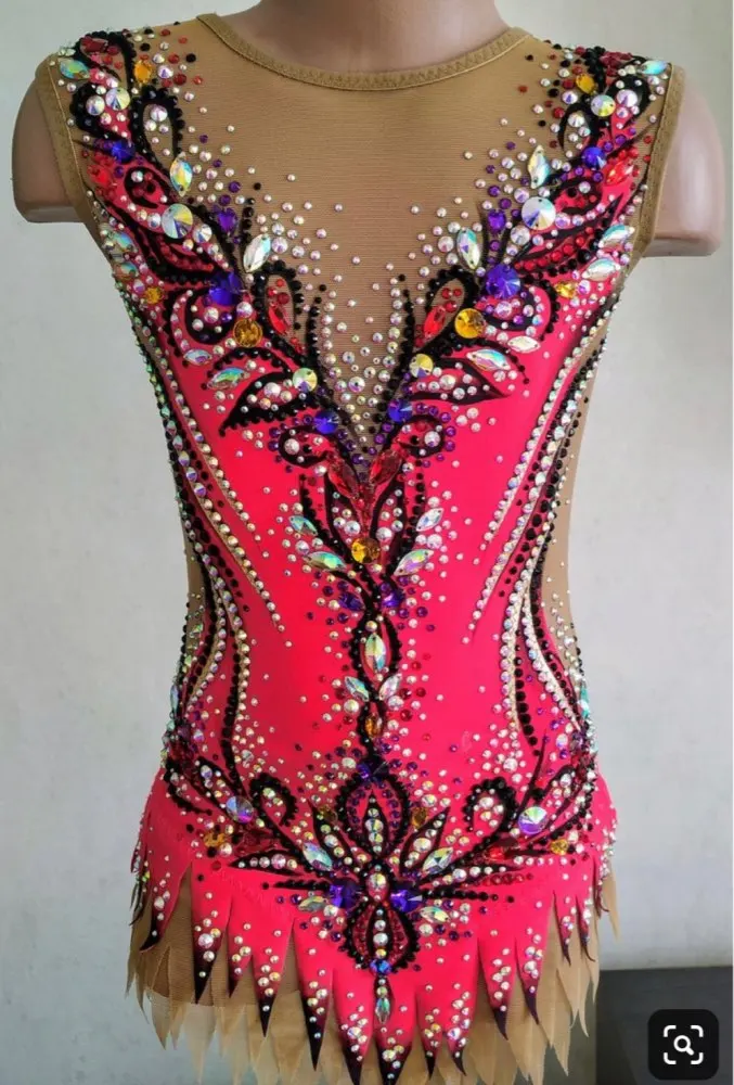 Платье для фигурного катания на коньках/жезл/танцевальный костюм/трико