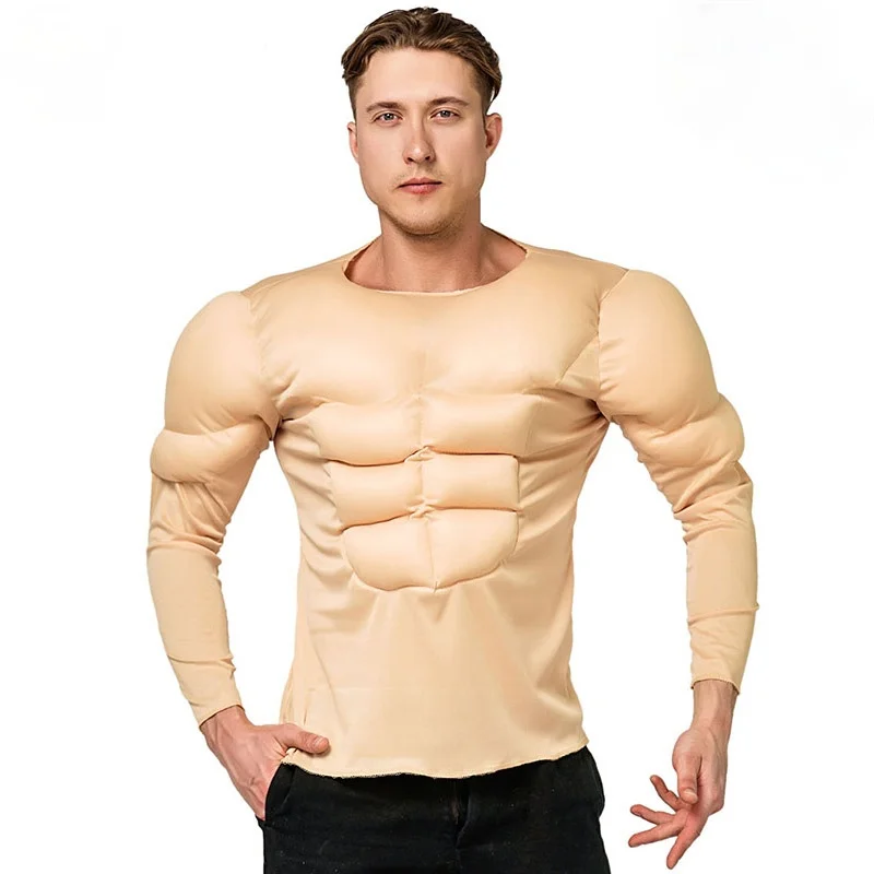 

Cosplay Costume Adult Men's Chest Muscle Shirt Halloween Party Costume Strong Muscle Vest Carnival Top