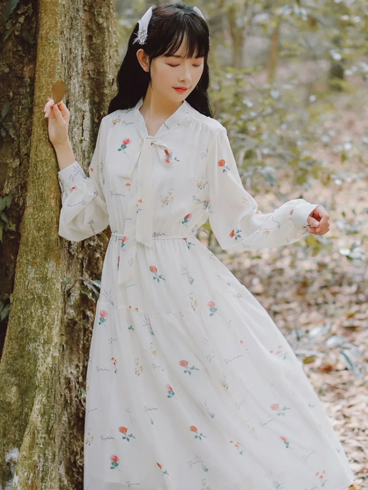 

Woman Vintage Dresses Fairy Lace Kawaii Mori Girl Sweet Patchwork Elegant Peter Boho Cute Robe Cloth Hiver 2021 Za8435