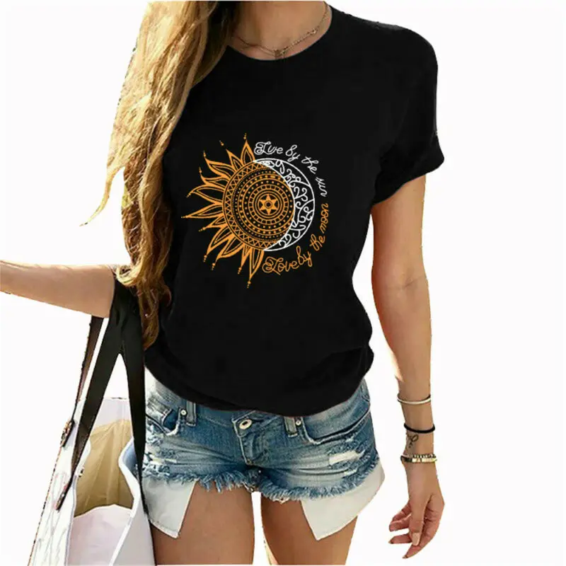 

Women Short Sleeve Shirt Graphic Printed Casual Loose T-shirt Tee Top Plus Size