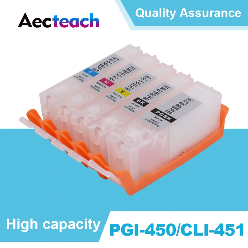 

Aecteach PGI 450 CLI 451 Printer Ink cartridge for Canon PIXMAC MX924 IX6540 IX6840 IP8740 Printer