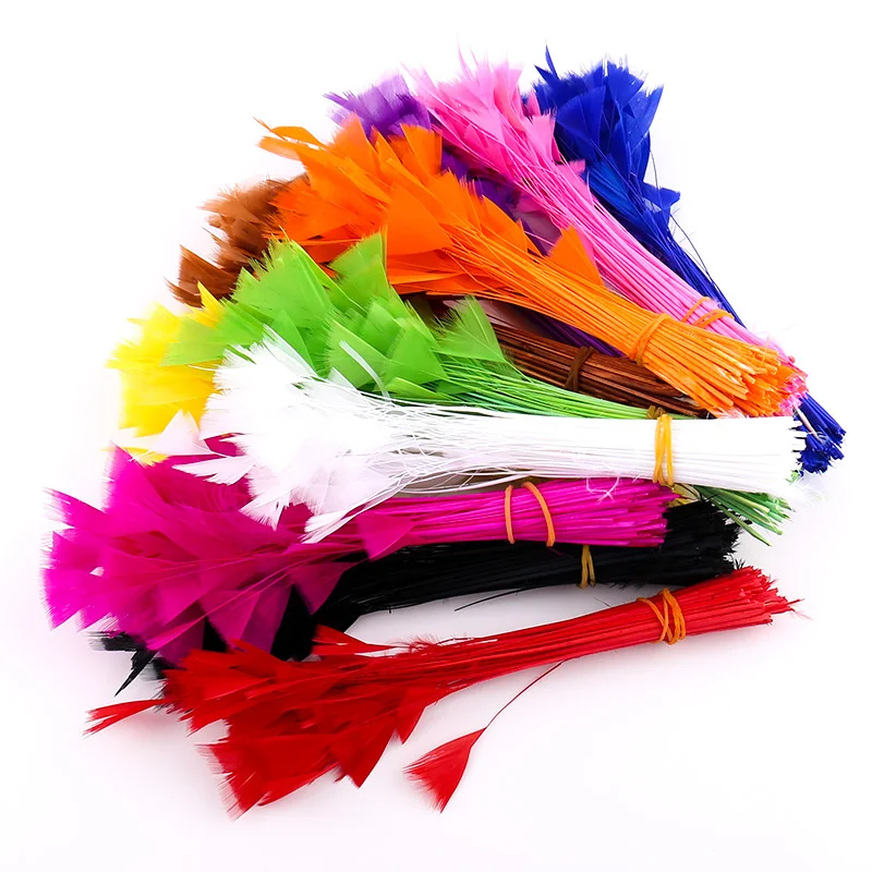 Лучшие продажи 50 штук натурального крашеное куриное волосы 8 15 см свадебное