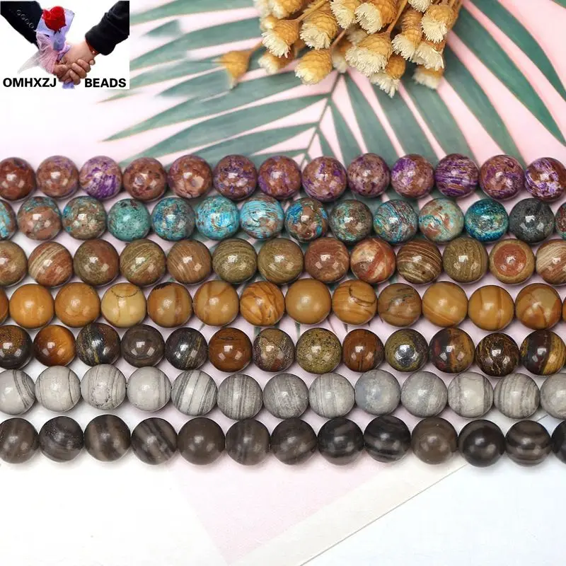 

OMH Wholesale JD54 4 6 8 10 12mm Natural Jewelry DIY Making Bracelet Necklace Natural AAA Malachite Loose Spacer Round Beads