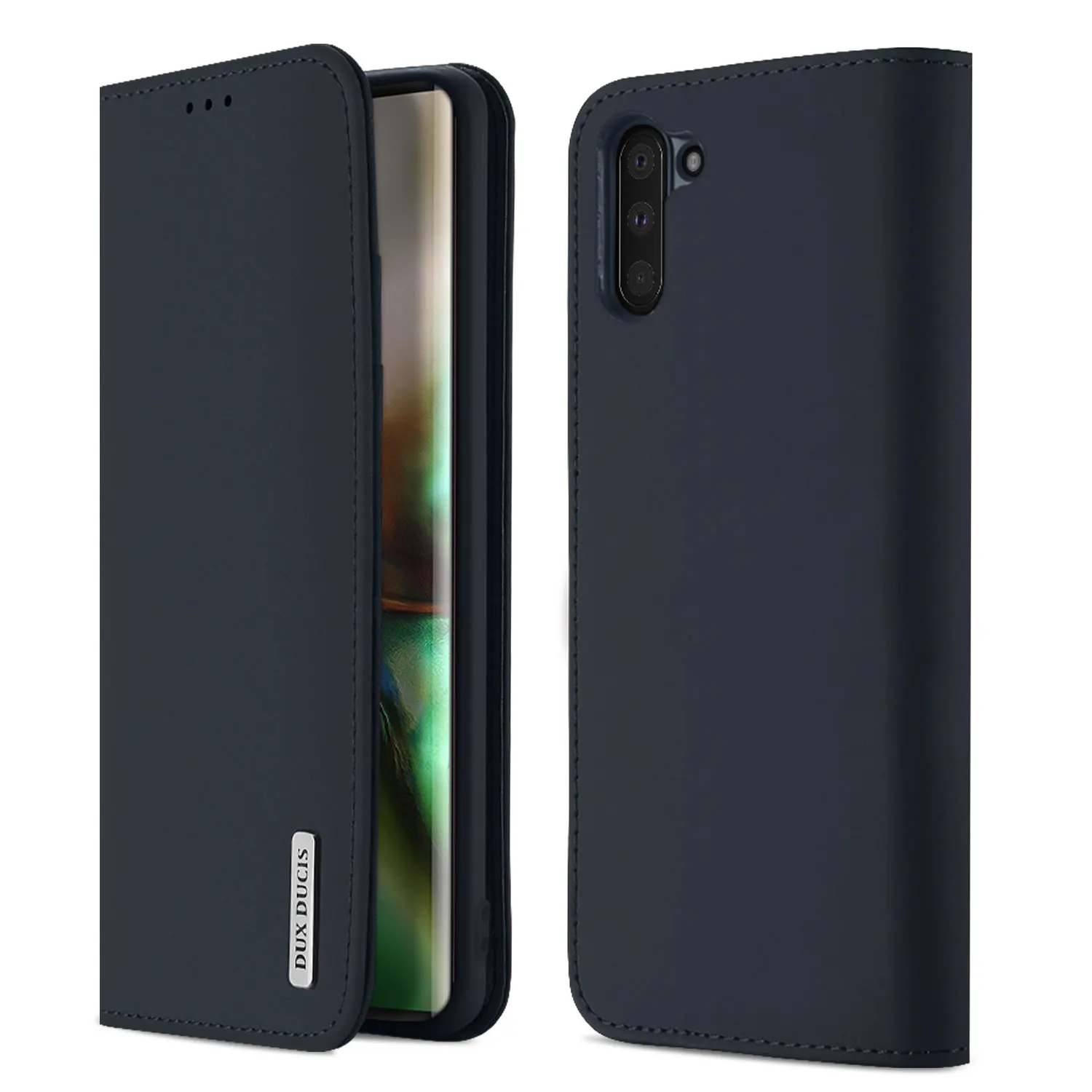 Темно-синий Для samsung Galaxy Note 10 чехол Роскошный из натуральной кожи кошелек чехол для samsung Galaxy Note 10 5G Бизнес Магнитный флип-чехол - Цвет: Темно-синий