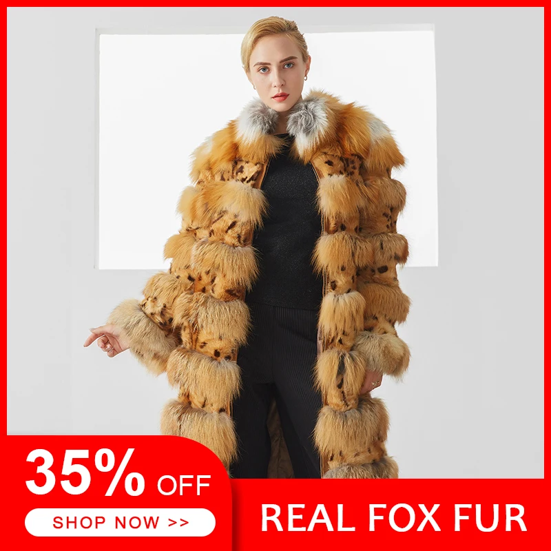 Женское зимнее роскошное фотопальто великолепное теплое Пятнистое длинное