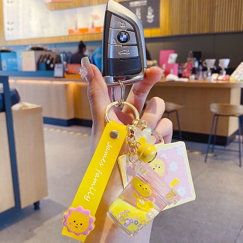 Брелок с рисунком сыпучего песка животных кроликов тигром плавающий бутылка