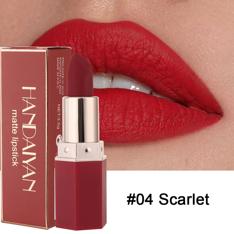 Нюдовые матовые помады 6 цветов стойкая Сексуальная Красная водостойкая легко