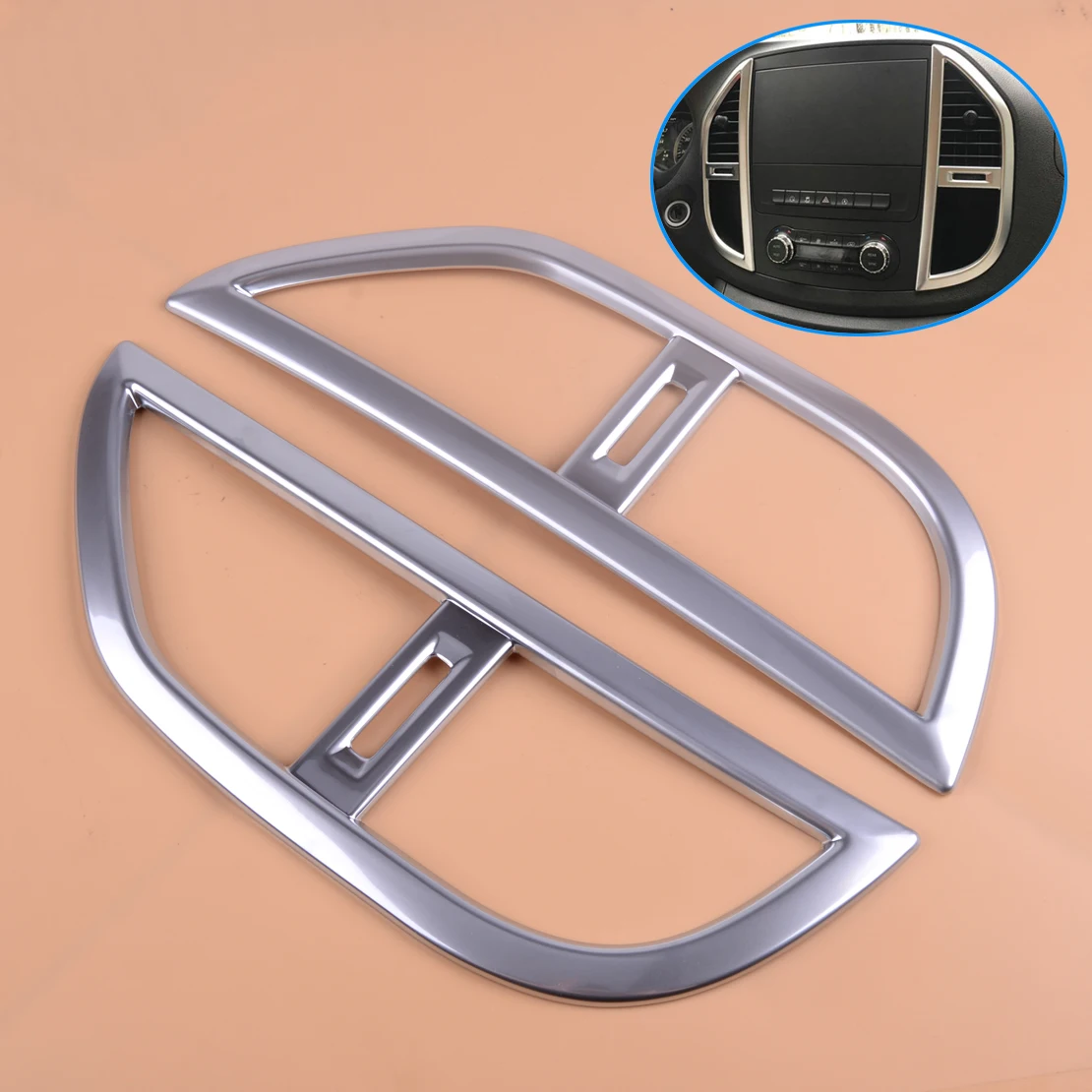 

Крышка вентиляционного отверстия для консоли автомобиля beler, серебристая отделка ABS, подходит для Mercedes-Benz Vito W447, 2014, 2015, 2016, 2017, 2018, 2 шт.