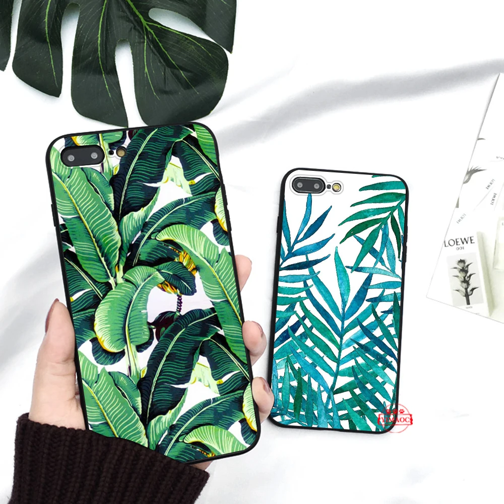Tropical weed hemp leaves Silicone Case for iPhone 5 5S 6 6S Plus 7 8 11 Pro X XS Max XR |