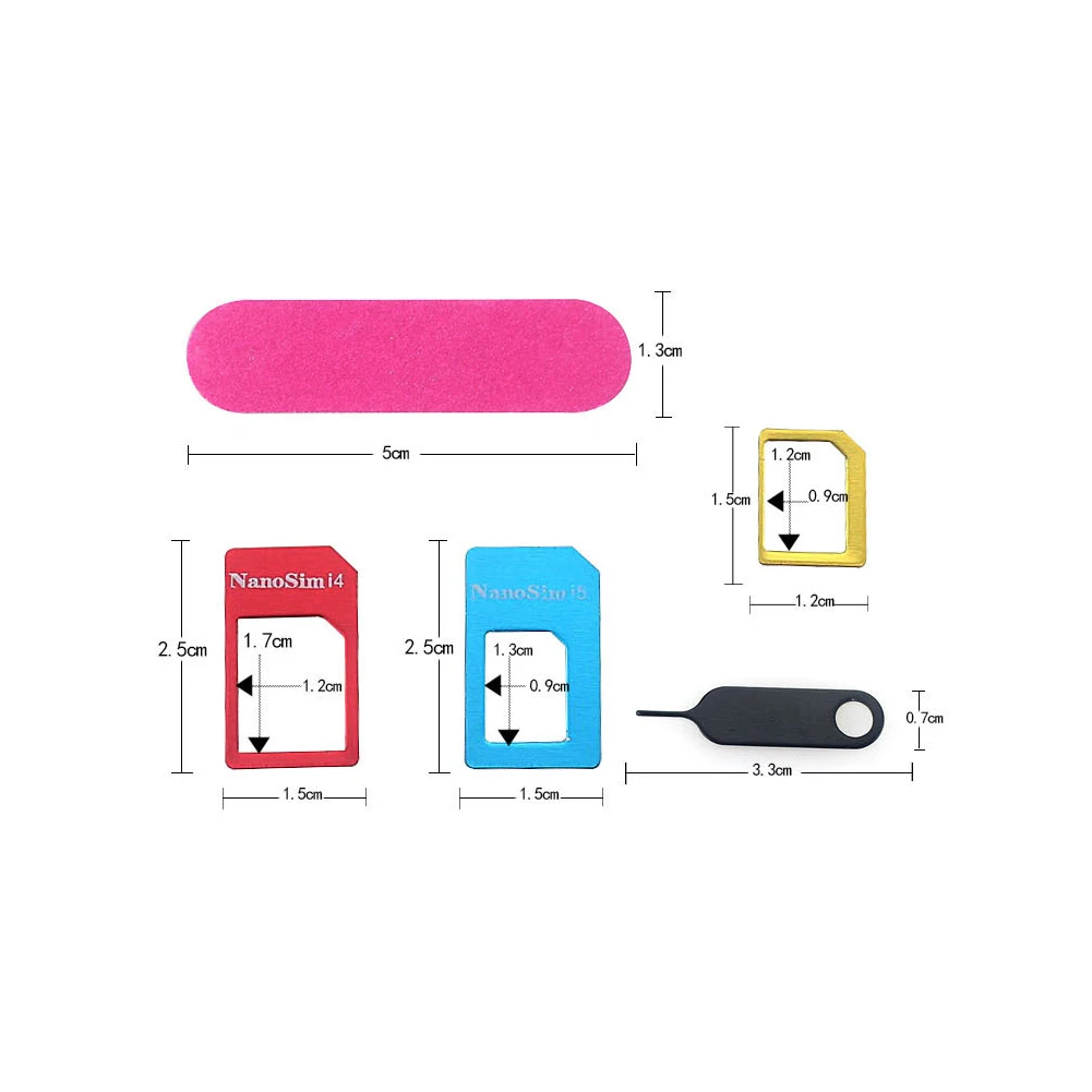 3 типа адаптер для сим карты комплект разъемов универсальный пластик высокое