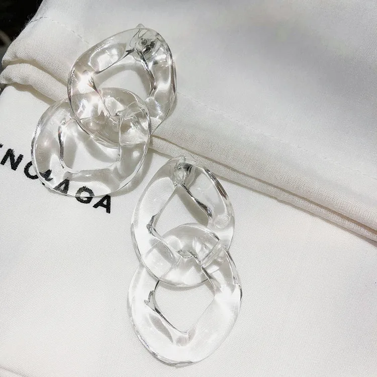 Модные африканские панк хип-хоп крупные прозрачные акриловые серьги-цепочки