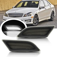smoked lens white led side marker lights for 2012 2014 for mercedes benz w204 lci c250 c300 c350 sedancoupe turn singal lamp
