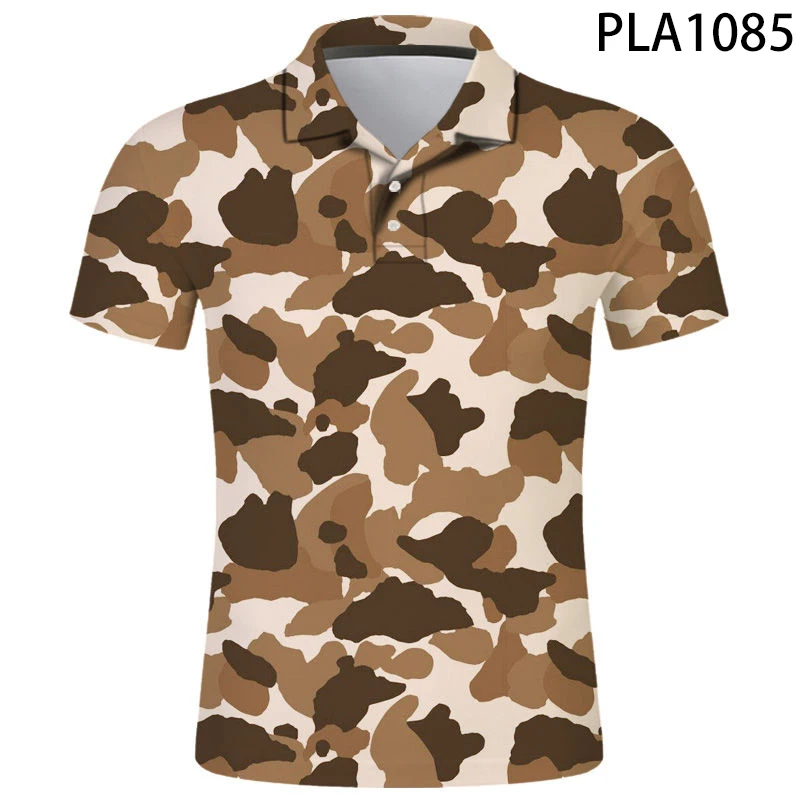 

Summer Sweatshirt Camouflage Short Sleeve Polo Shirt Men 3D Printed Children Sweatshirts Casual Streetwear Harajuku Cool Tops