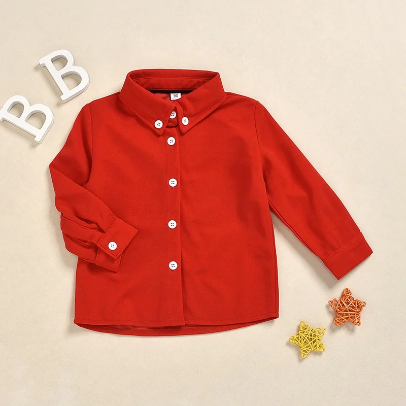 Kid Kids Girls Shirts Leisure Comfortable Blouse Shirt Long Sleeve Cotton Solid Color Single Breasted Square Collar Top | Мать и ребенок