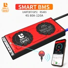 Умный BMS 18650 литиевый аккумулятор, lifepo4 bms 4S 12 в 80 А, общий порт с балансом для солнечной батареи