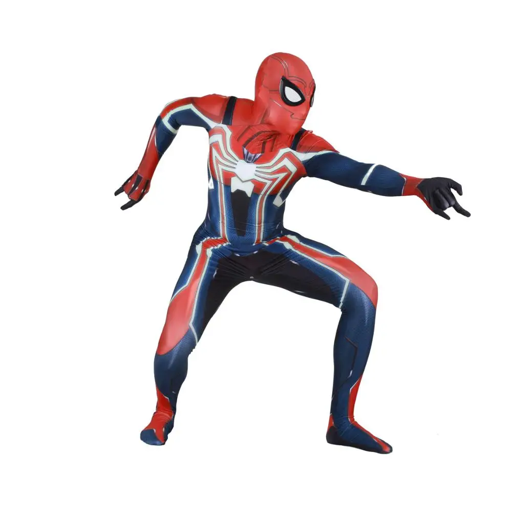 

Unisex Lycra Spandex Zentai Halloween Ps4 Game Sipder Man Velocity Suit Cosplay Costumes Adult/Kids 3D Style