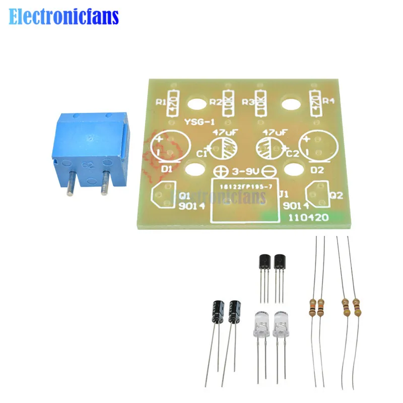 5 мм светильник синяя простая схема для вспышки DIY комплект модуль транзистор