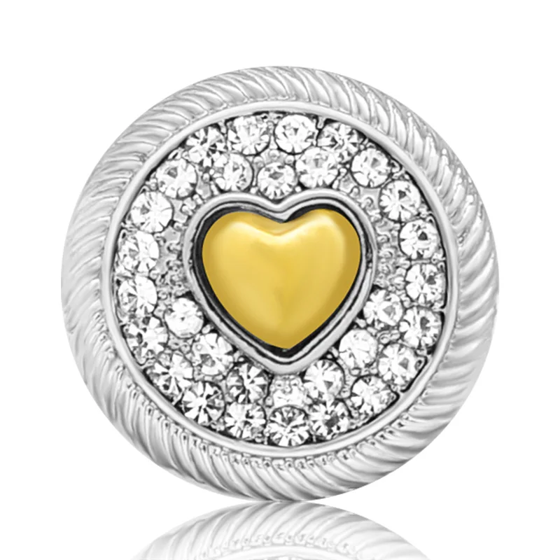 Красивая круглая стразы розовые сердца любовь 18 мм металлическая кнопка для