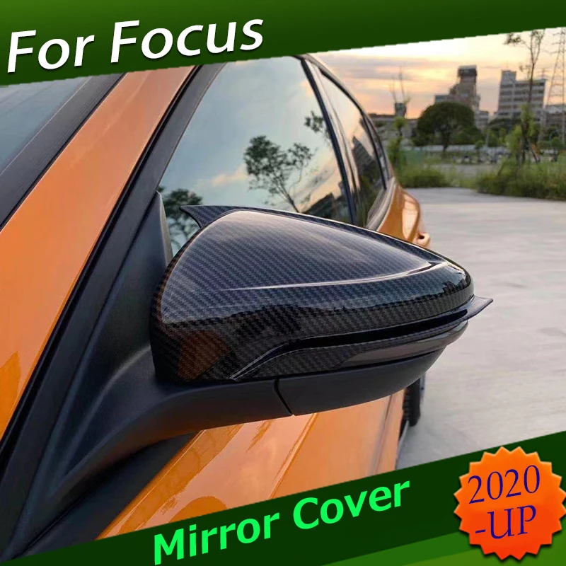 

Боковые наружные крышки зеркала для Ford Focus 2019 2020 MK4, автомобильные аксессуары из натурального углеродного волокна для заднего вида