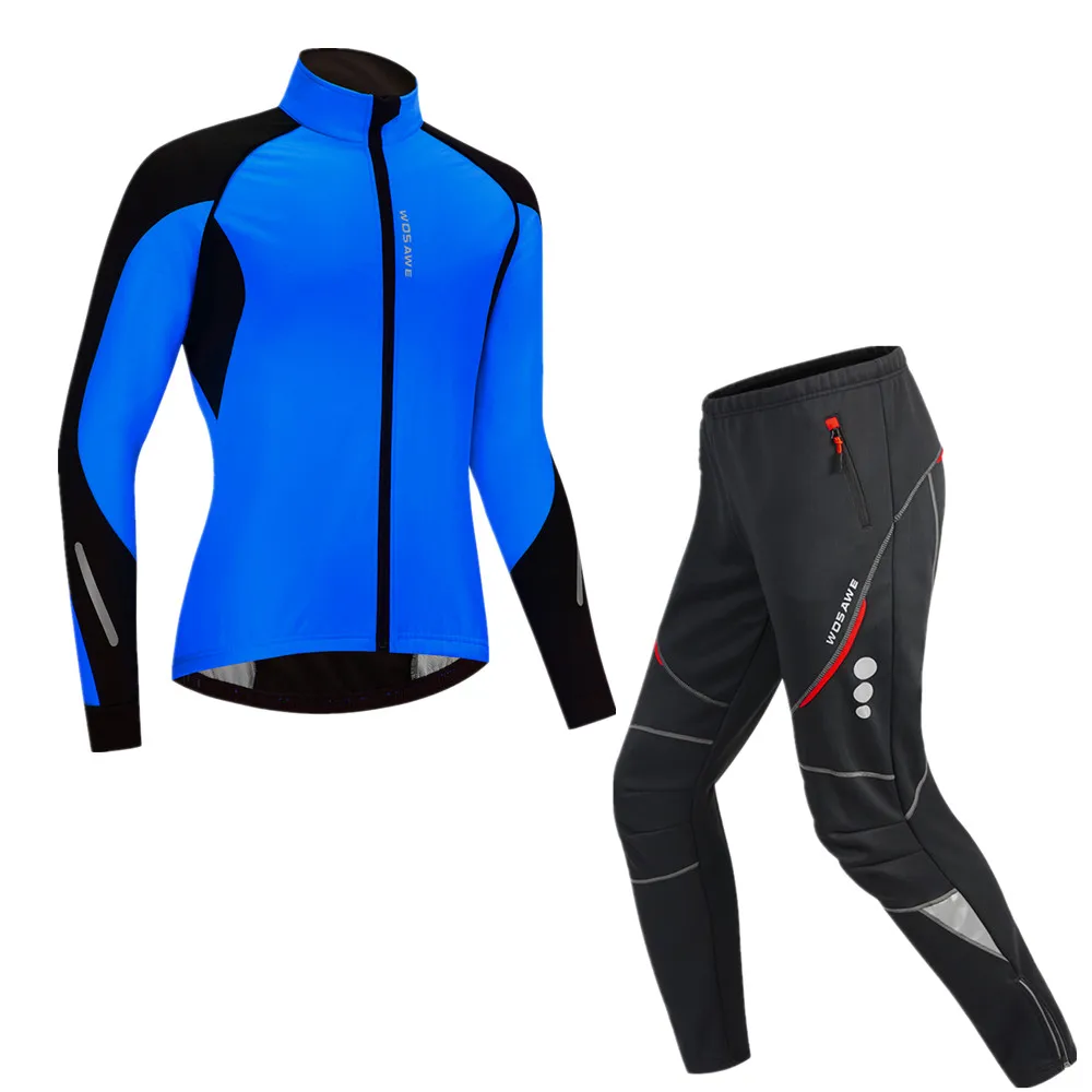 WOSAWE Мужская велосипедная куртка набор зимняя теплая Теплая Флисовая