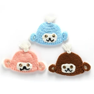 Шапка для новорожденных, вязаная, осенняя, зимняя шапочка-бини