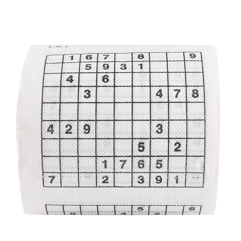 1 рулон/партия новинка 2 слойная забавная туалетная бумага с цифрами Sudoku и принтом
