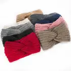 Повязка на голову женская, вязаная шерстяная повязка-тюрбан с ушками, широкая эластичная повязка на голову, Осень-зима 2020