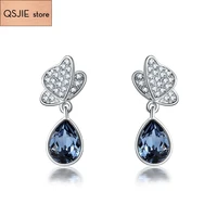 2020 fashion jewelry high quality swa exquisite elegant temperament crystal water drop butterfly design charm female earrings