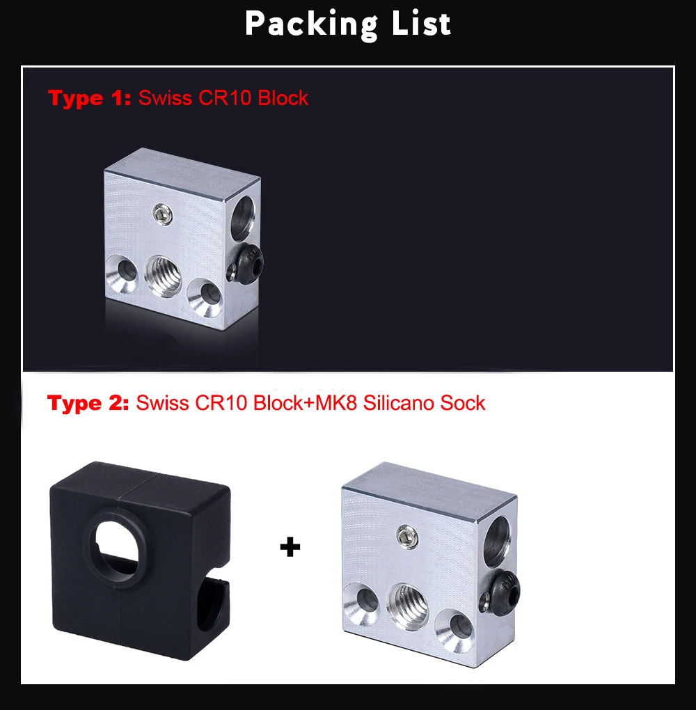 Высокое качество CR10 тепловой блок mk8 силиконовый носок для Micro Swiss Cr10 Hotend нагревательный блок Ender 3 Mk7/Mk8/Mk9 j-головка экструдера