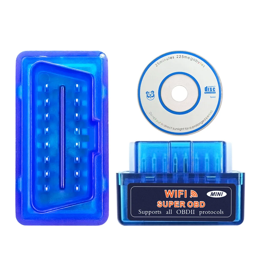 Супер Мини OBD2 ELM327 wifi 1,5 IOS ELM 327 Wi-Fi OBD 2 OBD II диагностический сканер Авто ELM327 V1.5 wifi OBD2 1,5 считыватель кодов - Цвет: blue elm327 wifi