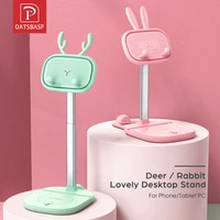 OATSBASF Cute Cell Phone Holder for phone Deer Bunny For iPhone Pro Max Xiaomi Tablet iPad with Makeup Mirror Phone Stand