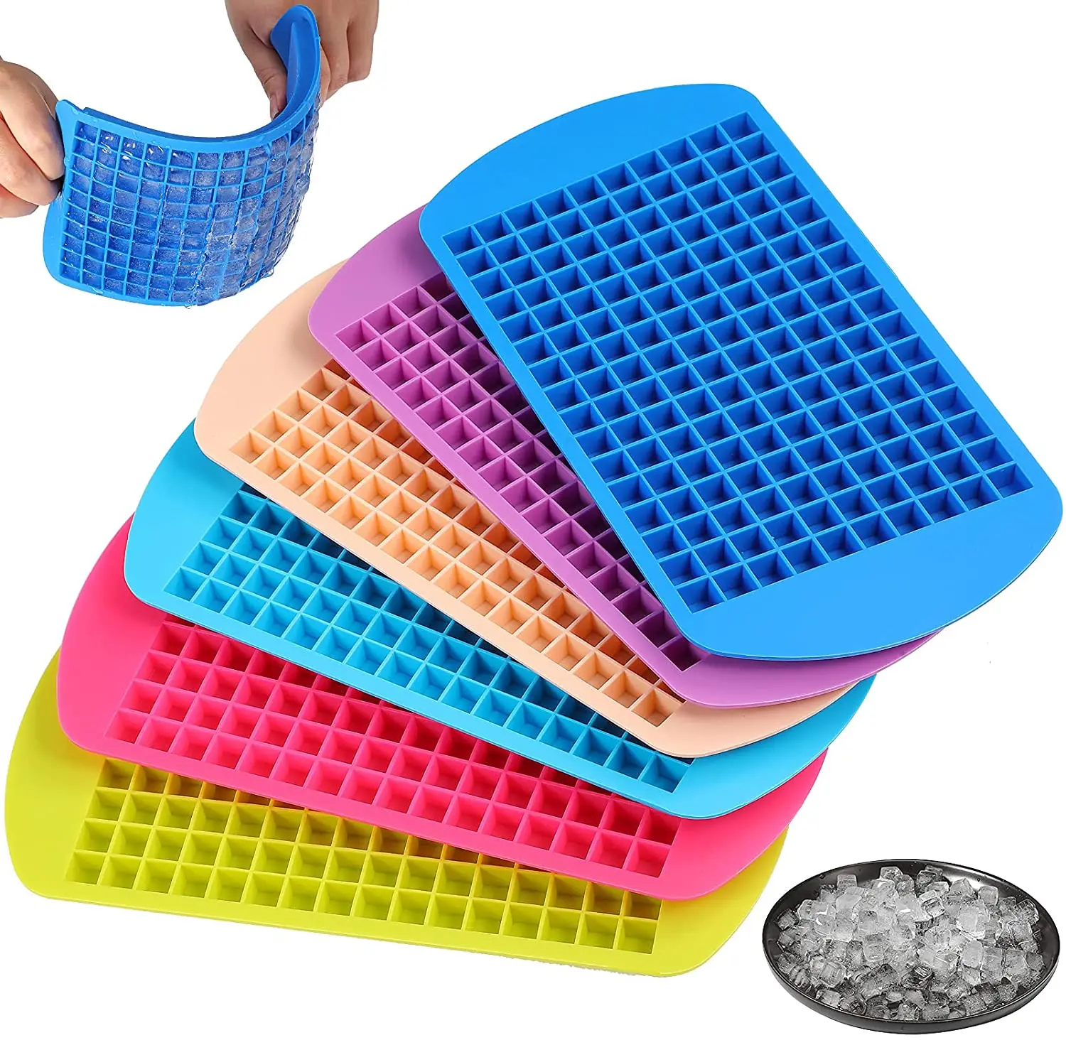 

24x12x1cm 160 Grids Silicone Ice Cubes Frozen Mini Food Grade Ice Tray Fruit Maker Bar Party Pudding Tool Kitchen Accessories