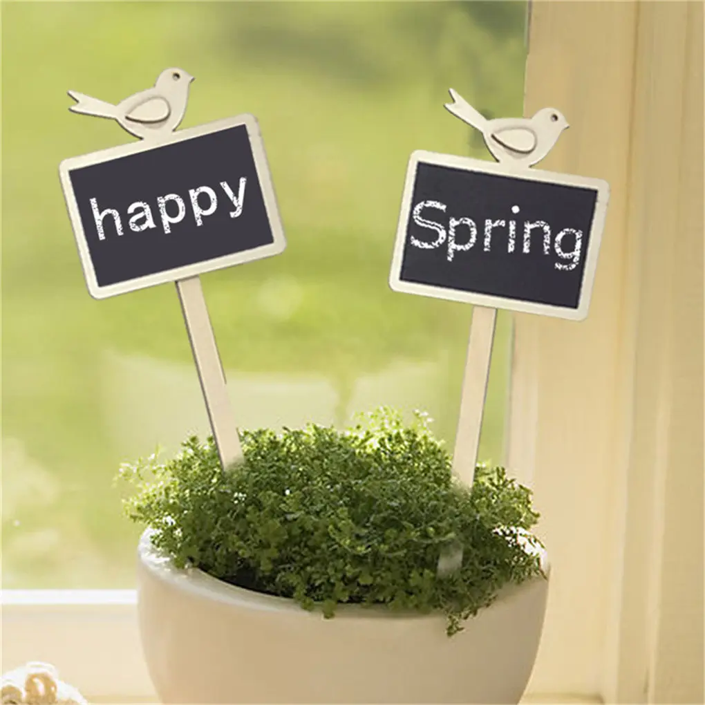 Plant Name Labels Home Garden Flower Herb Pot Blackboard Wooden Chalkboard Round Rod Long | Дом и сад