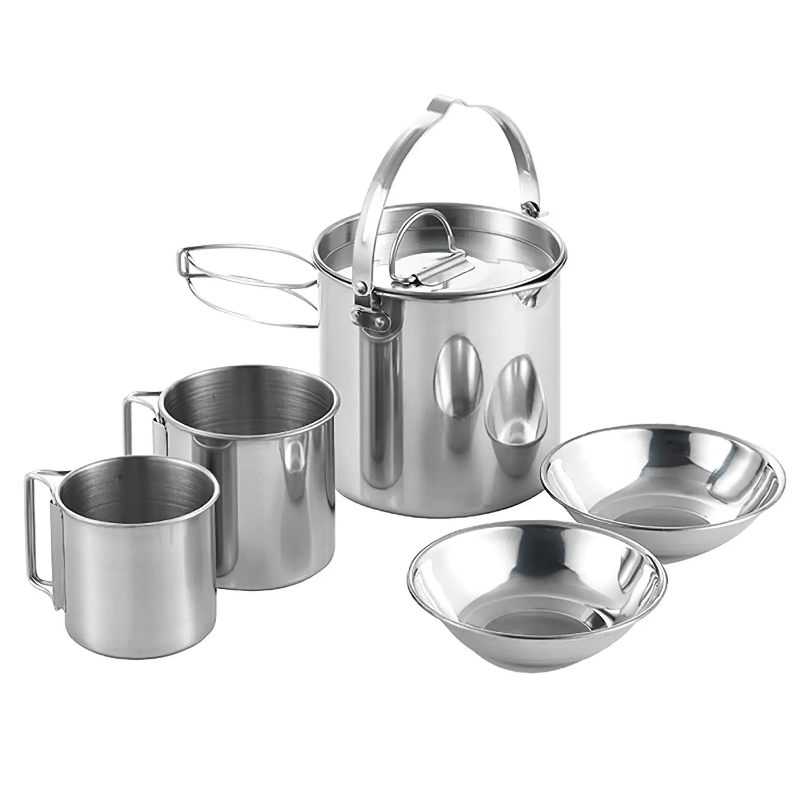 

5 шт., складные столовые приборы из нержавеющей стали