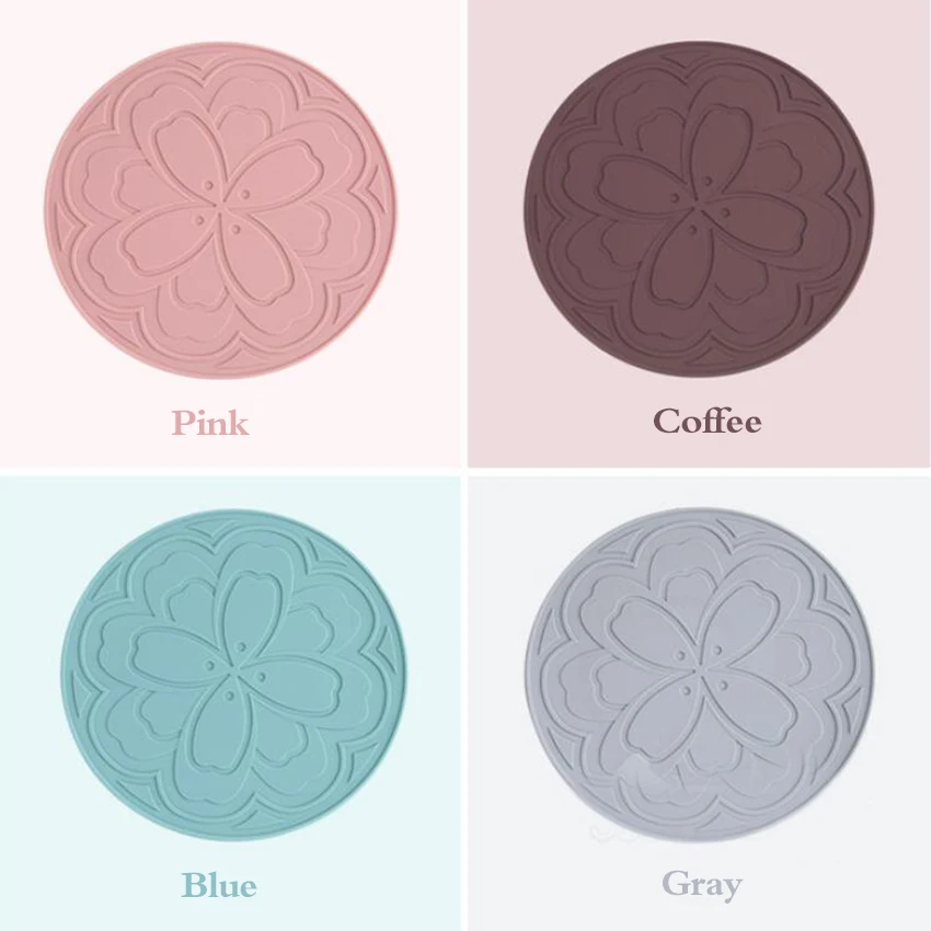 Круглые влагостойкие подставки для напитков из ПВХ чашек термоизоляционные