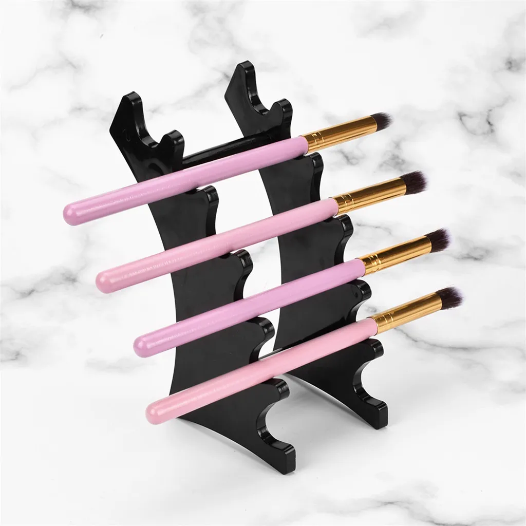 Acrylic 6-Tier Makeup Brushes Drying Rack Storage Display Bracket Shelf Holder for Brush Set Clear or Black | Красота и здоровье