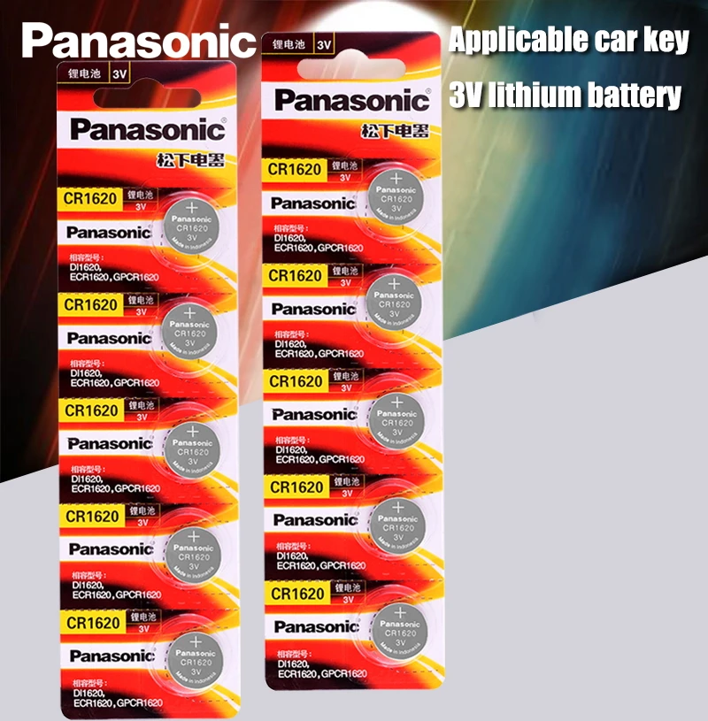 Кнопочные батарейки Panasonic cr1620 10 шт./лот оригинальный продукт для часов литиевая