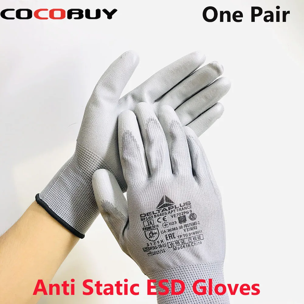 

Антистатические перчатки, антистатические, антистатические, рабочие перчатки с полиуретановым покрытием для пальцев, ПК, Нескользящие, для...