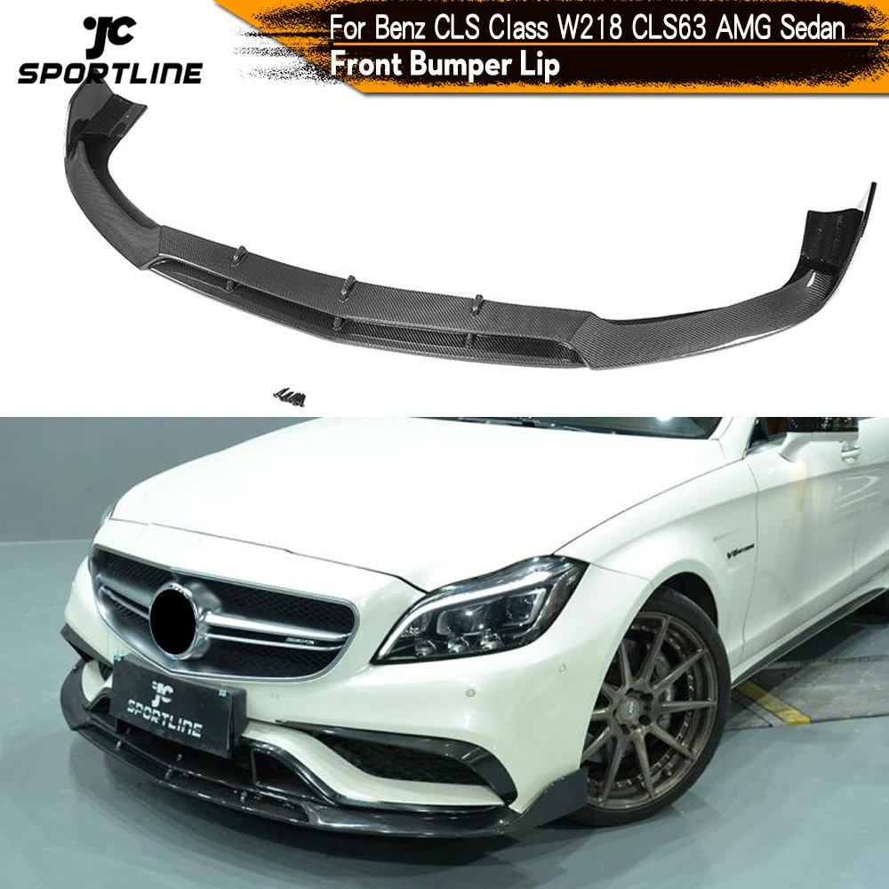 Углеродного волокна переднего бампера для губ сплиттеры Cupwings Mercedes Benz W218 CLS63 AMG S