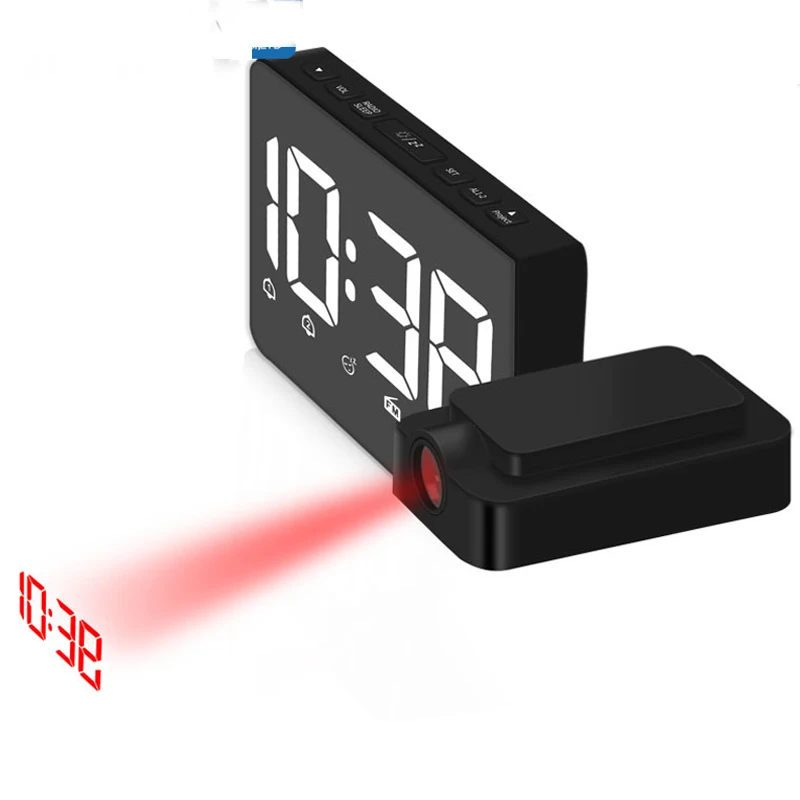 Проекционный Будильник Радио FM радио будильник с диммером ультра чистый