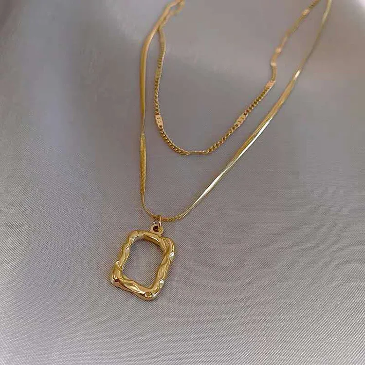 

YZX55 Double layered Necklace women's autumn winter clavicle chain new sweater chain long versatile Necklace