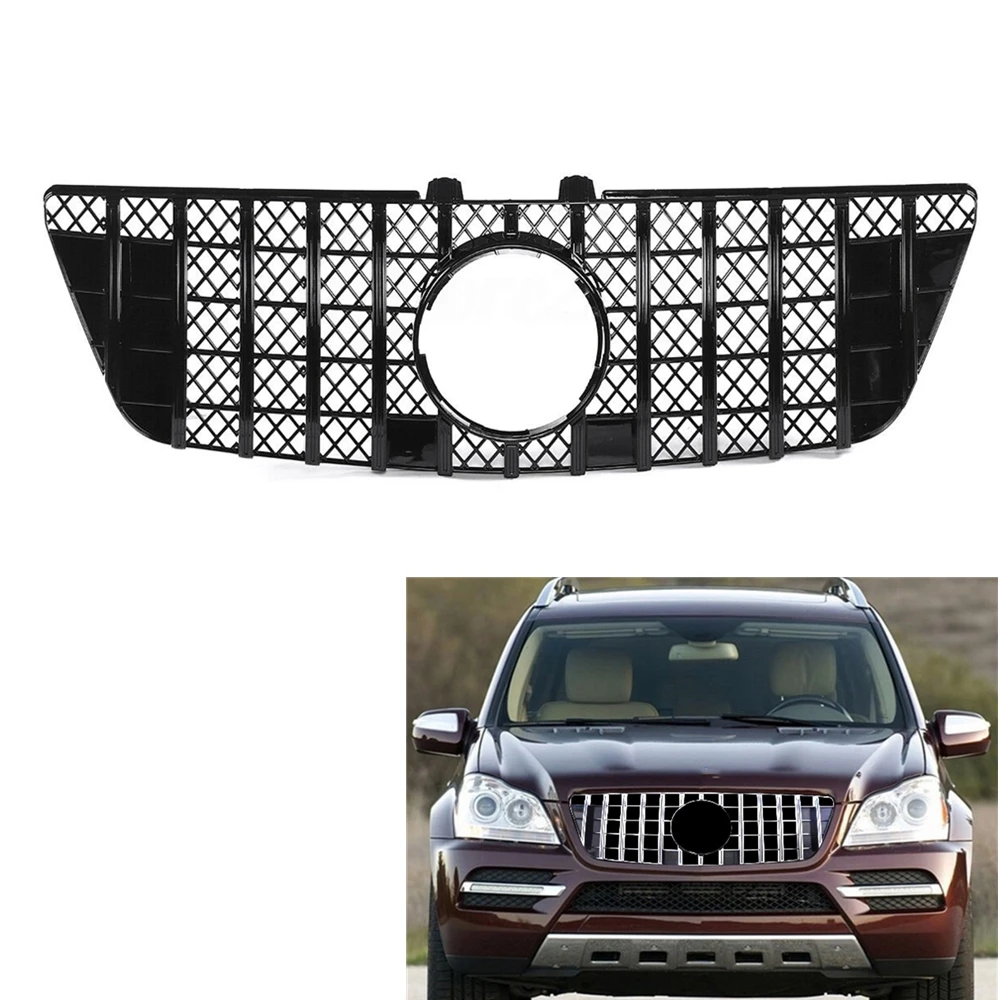 

Передняя решетка радиатора для Mercedes Benz ML Class W164 2009-2011 GT R Style, замена автомобиля, верхний бампер, фоторешетка