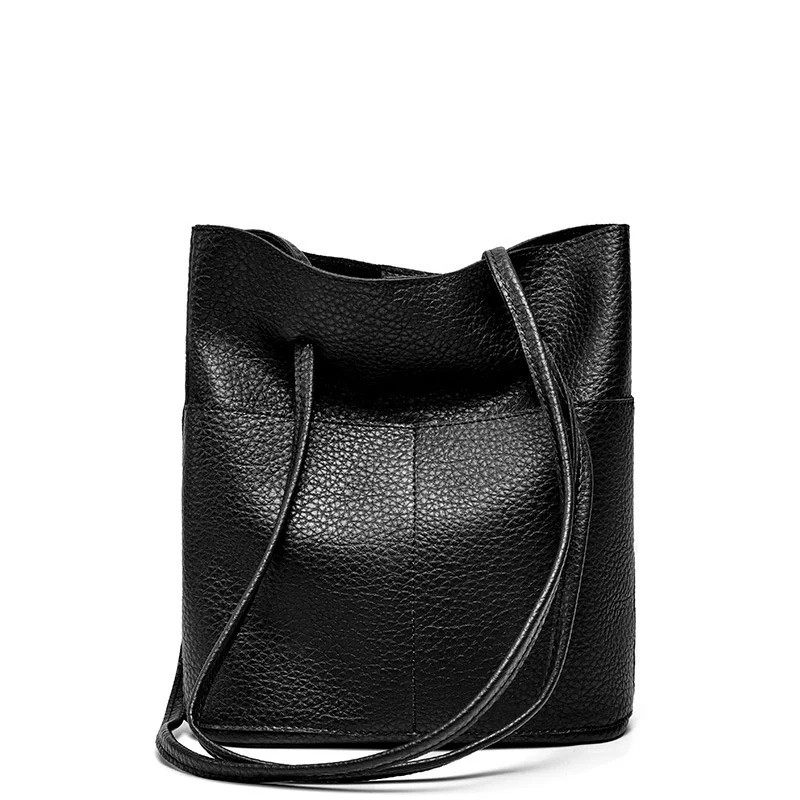 

Ladies 100%genuine Leather Hand Bags High Quality Cowhide Luxury Handbags Women Bags Designer Casual High Capacity Shoulder Bags