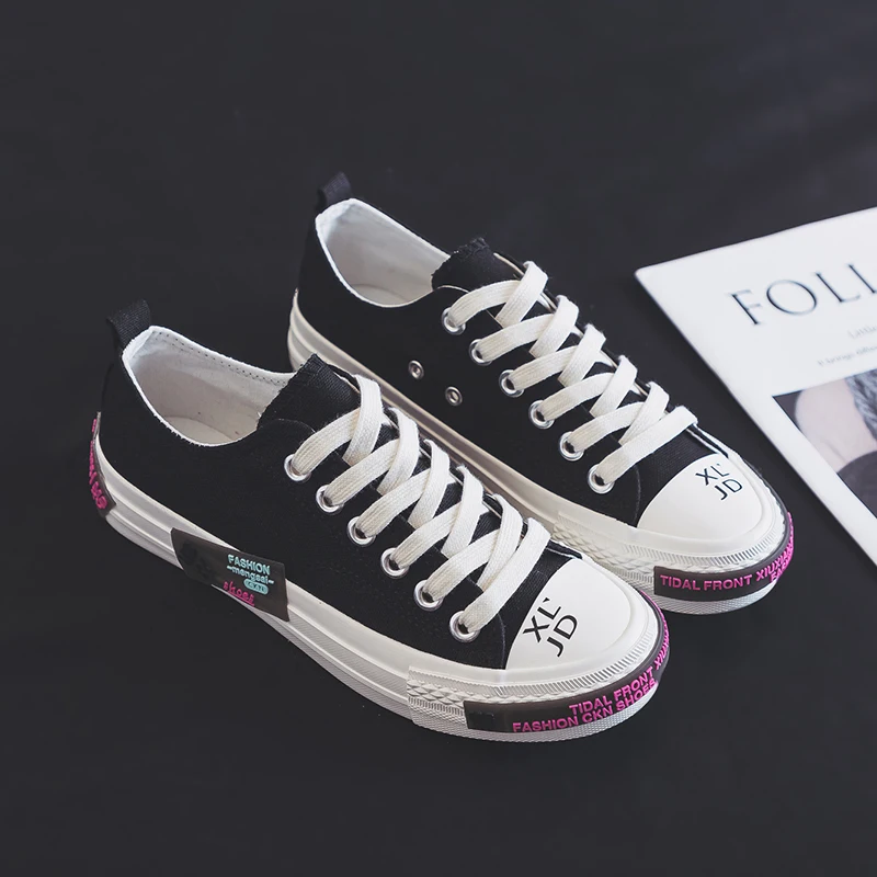 Tenis feminino zapatos mujer; Новинка года; женская обувь для тенниса; спортивная обувь; студенческие Прогулочные кроссовки на плоской подошве; кроссовки; Tenis Plataforma 7 - Цвет: Черный